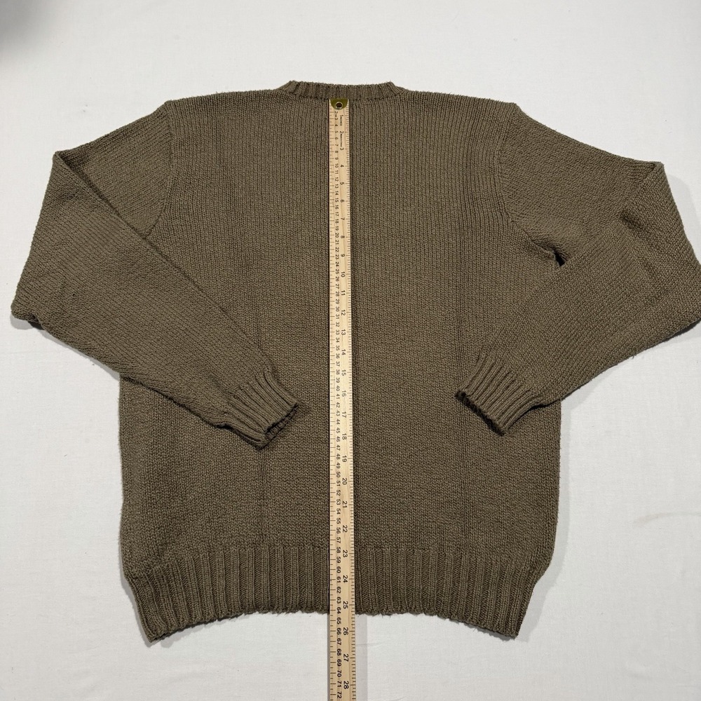 VTG 90s Polo Ralph Lauren Chunky Shaker Knit Sweater Mens Large Brown Cotton - Picture 5 of 6